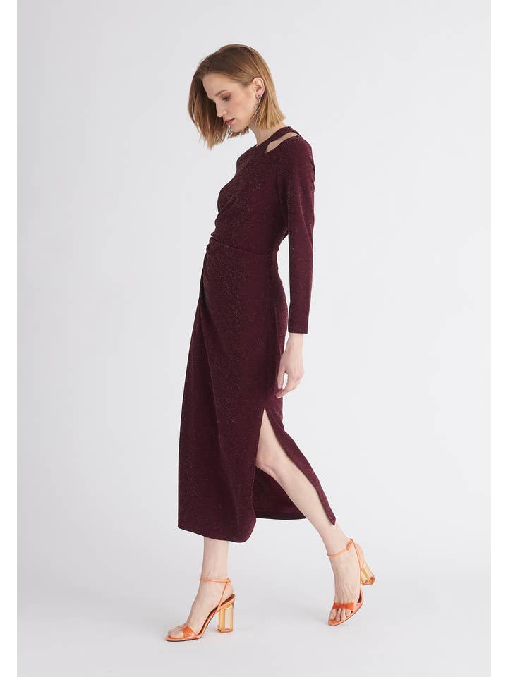 Paisie – Großhandel Kleid – Damen – Glitzerndes Kleid mit Ausschnitt9