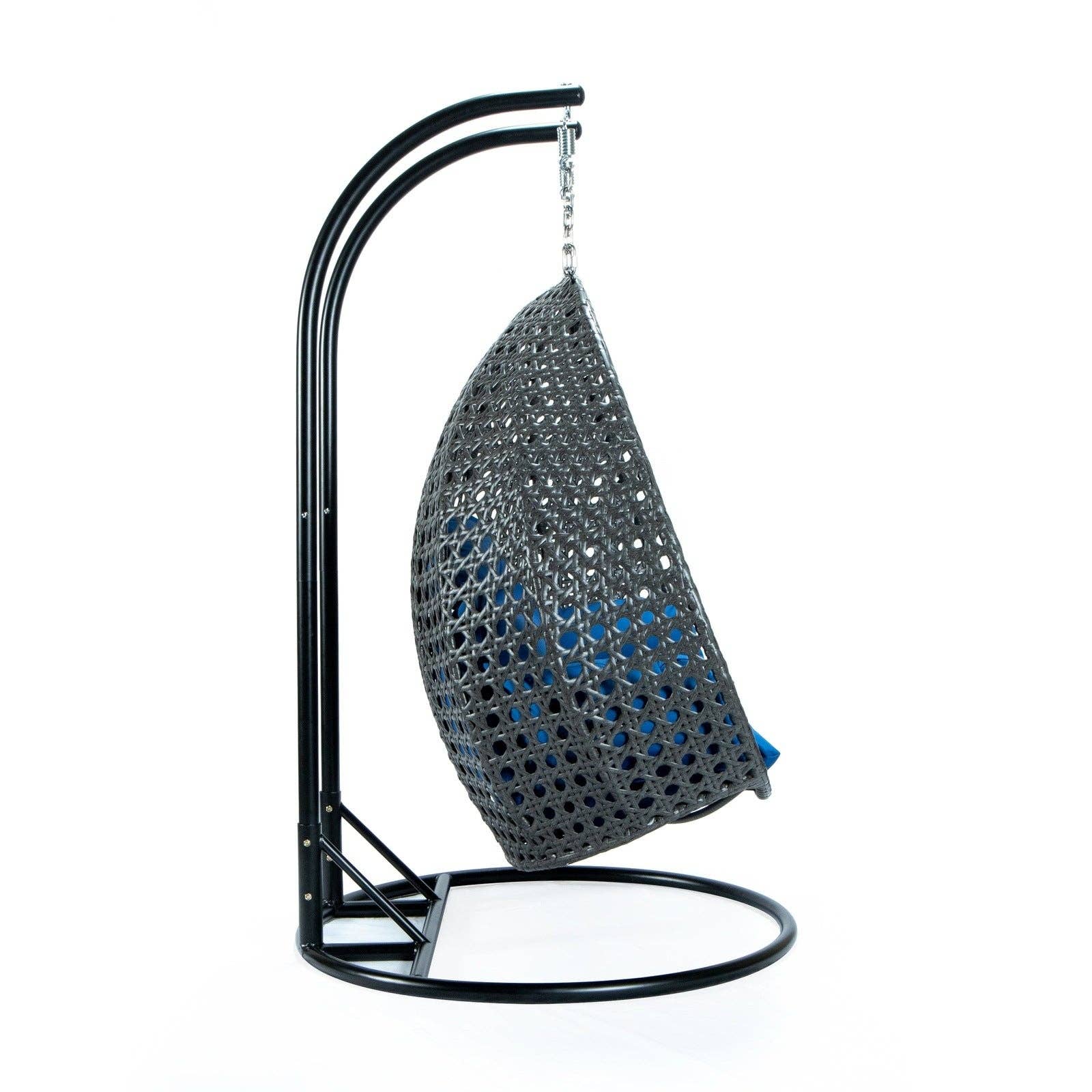 LeisureMod - Wholesale Egg Chair - Modern Charcoal Wicker Hanging Double Seater Egg Swing Chair37