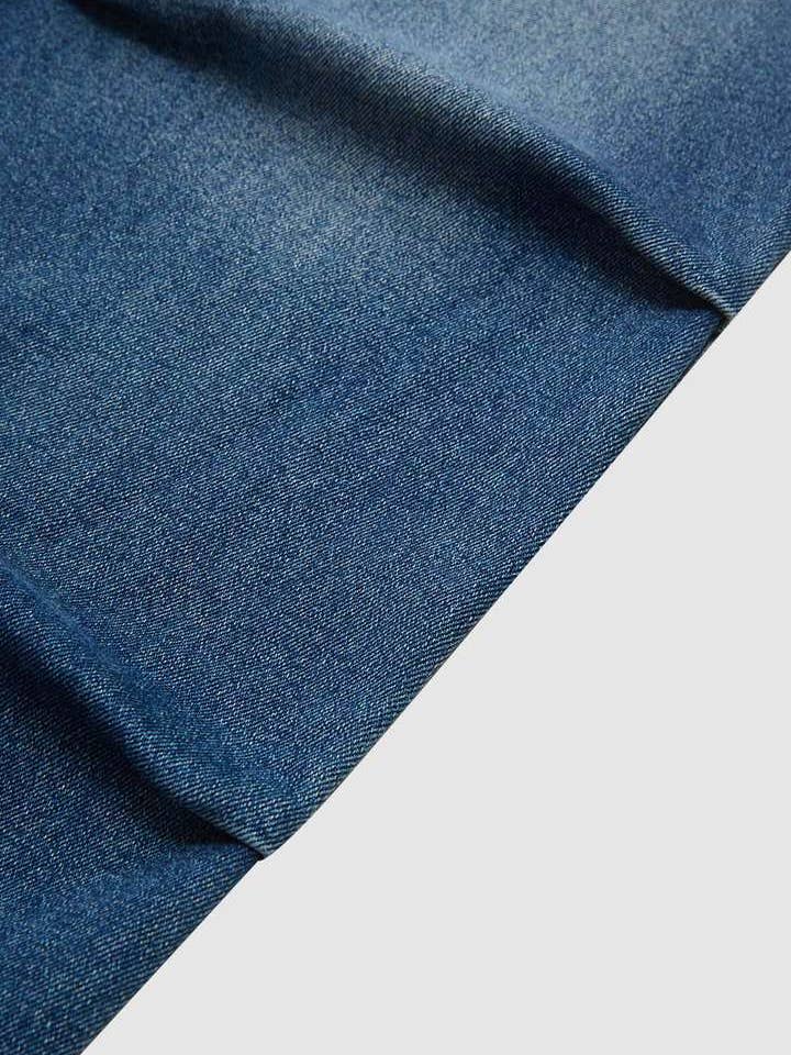 BLUE STRAIGHT-LEG WIDE-LEG PLEATED BAGGY JEANS for wholesale on Faire9