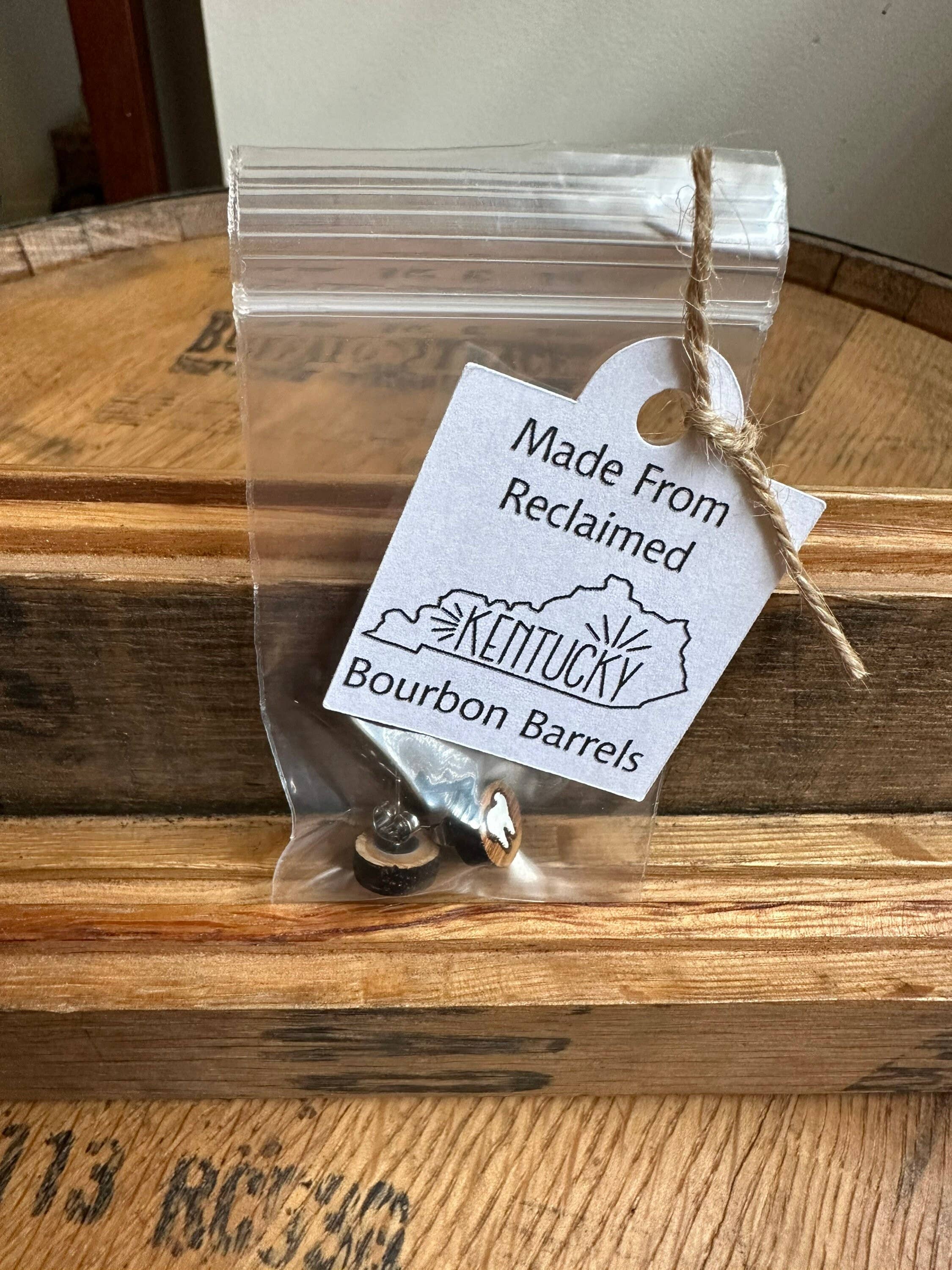 TWWKY – wholesale Stud/post earrings – Reclaimed Kentucky Bourbon Barrel Teeth Stud Earrings3