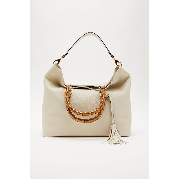 Biagini - Vendita all'ingrosso Tracolla - Donna - Borsa Bamboo Big In Pelle Latte