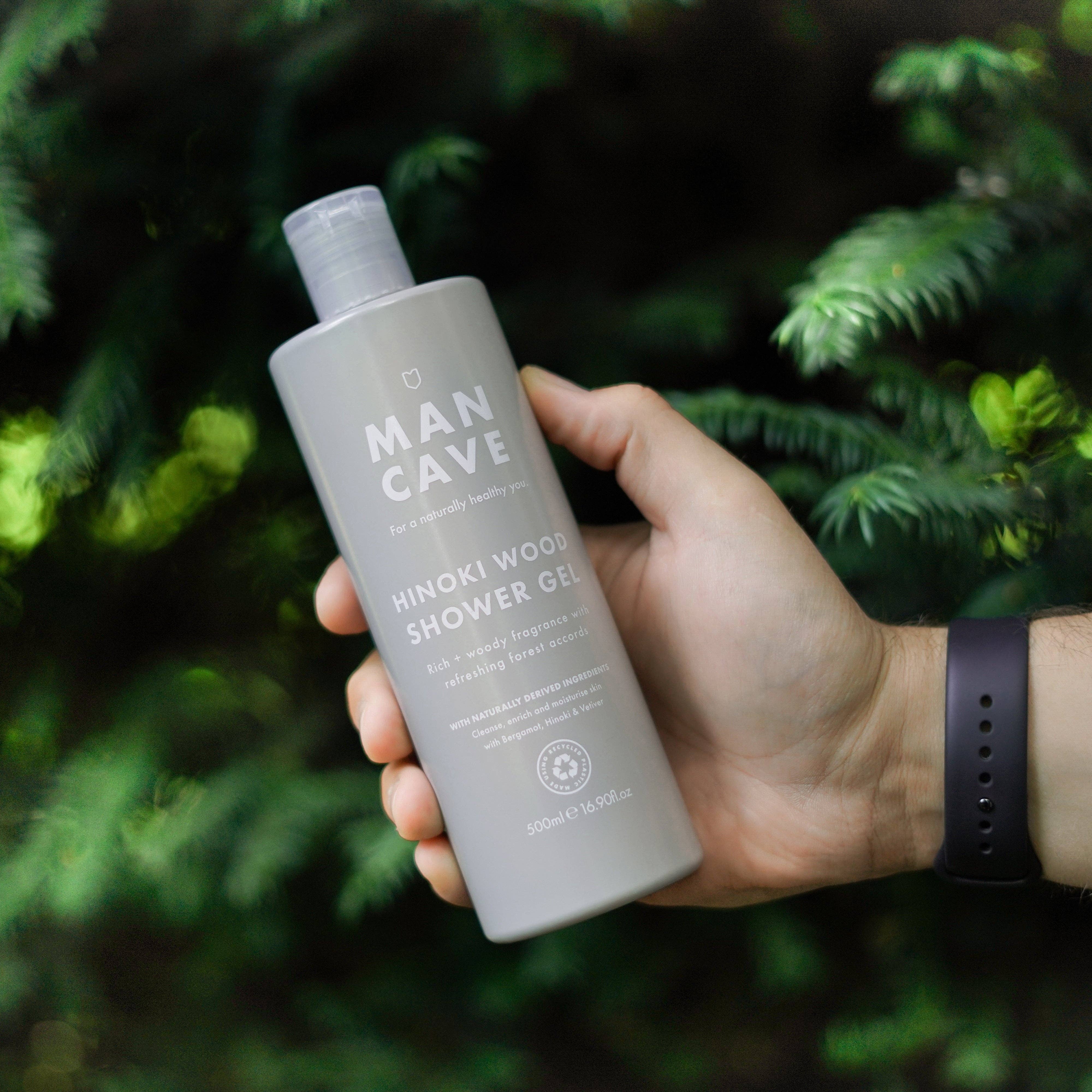 ManCave – Großhandel Duschgel – Duschgel für Männer | Hinoki-Duft | 500 ml | Geschenk für ihn10