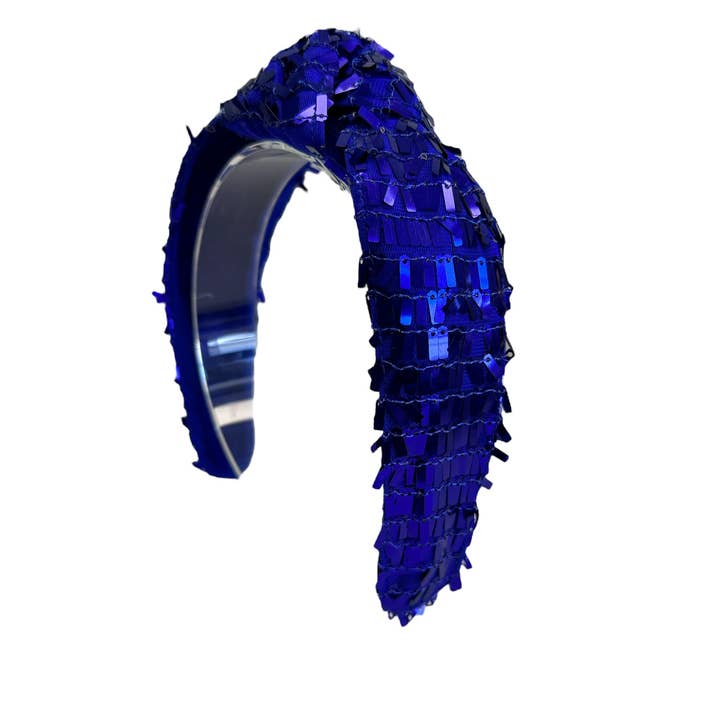 Headband Knot - Sequin Shimmy - Blue for wholesale by Golden Lily