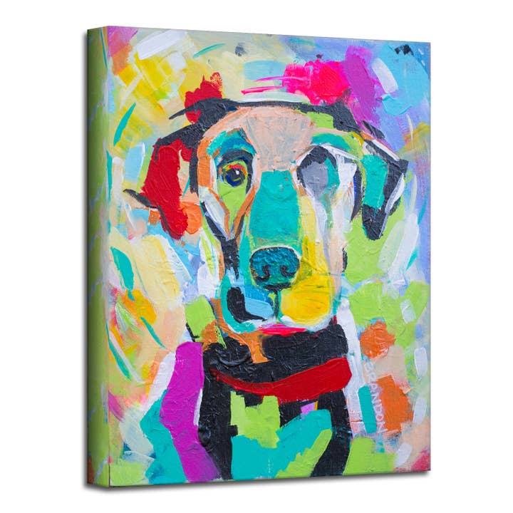 Colorburst Pup' Pet Canvas Wall Art for wholesale by Ready2hangart, Inc.