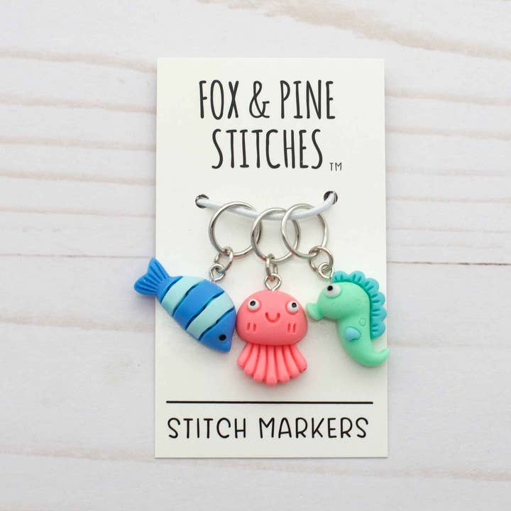 Fox & Pine Stitches - Wholesale Knitting/Crochet Supplies - Sea Life Stitch Markers | Knitting Notions