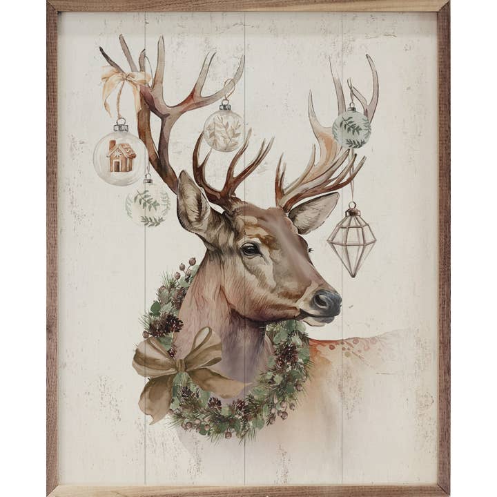 Reindeer With Ornaments And Wreath for wholesale by Kendrick Home