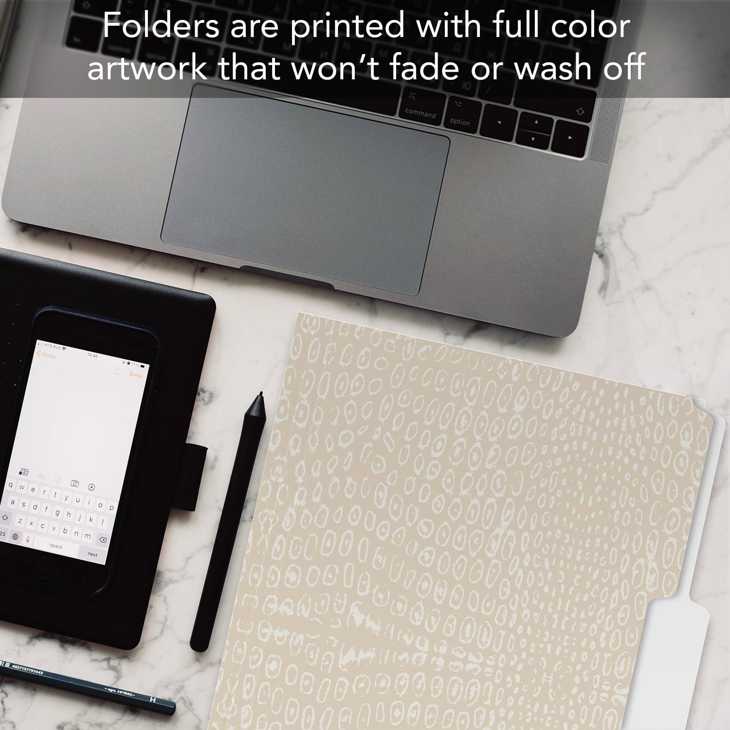 Conimar Promotions - Wholesale Folders - "Taupe Croc" Single Decorative Reusable File Folders  2