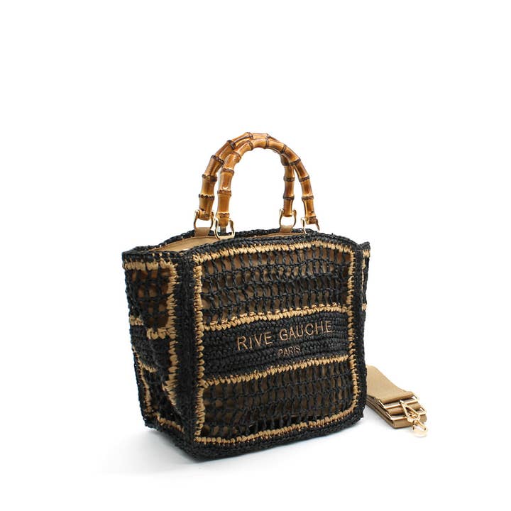 Vimoda - Wholesale Beach Bag - CROCHET Hand bag with bamboo handles RIVE GAUCHE