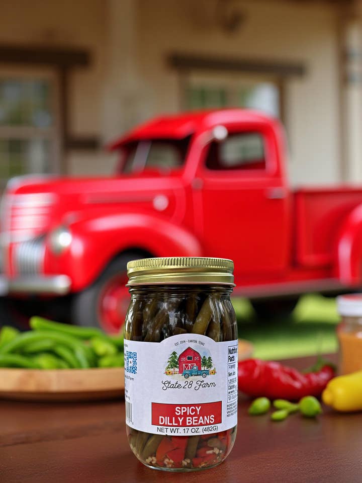 Spicy Dilly Beans- 17 oz for wholesale by State 28 Farm