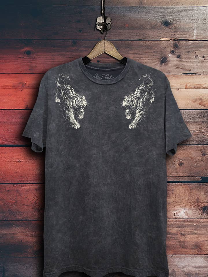 Top Gráfico Dois Tigres por atacado de Lotus Fashion Collection