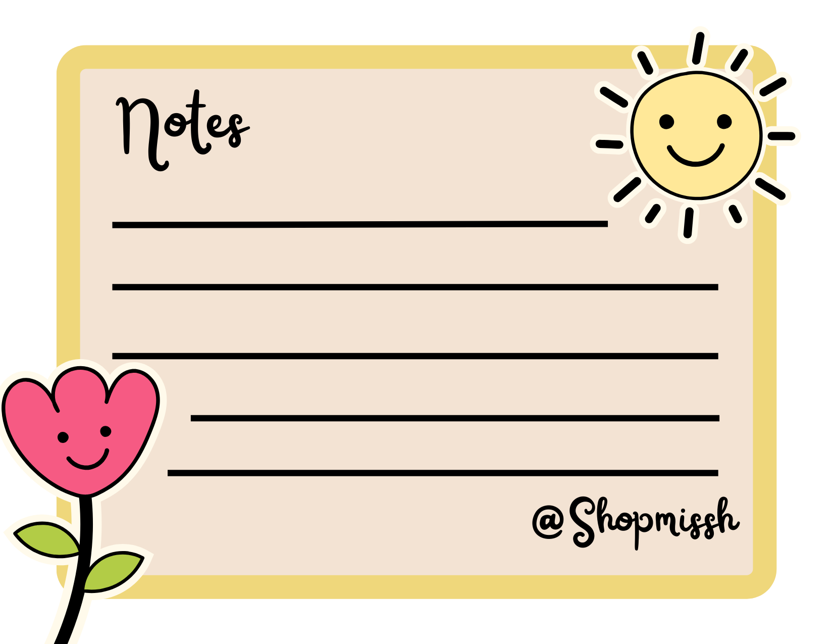 Missh Shop - Wholesale Notepad - Notepad vertical 25 pages with stickers14