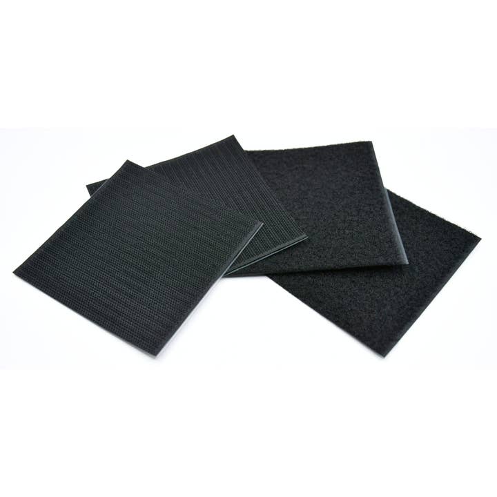 Cuadrado de gancho y bucle adhesivo negro de 4"x4" 2/pq para venta al por mayor de Grizzly Supply