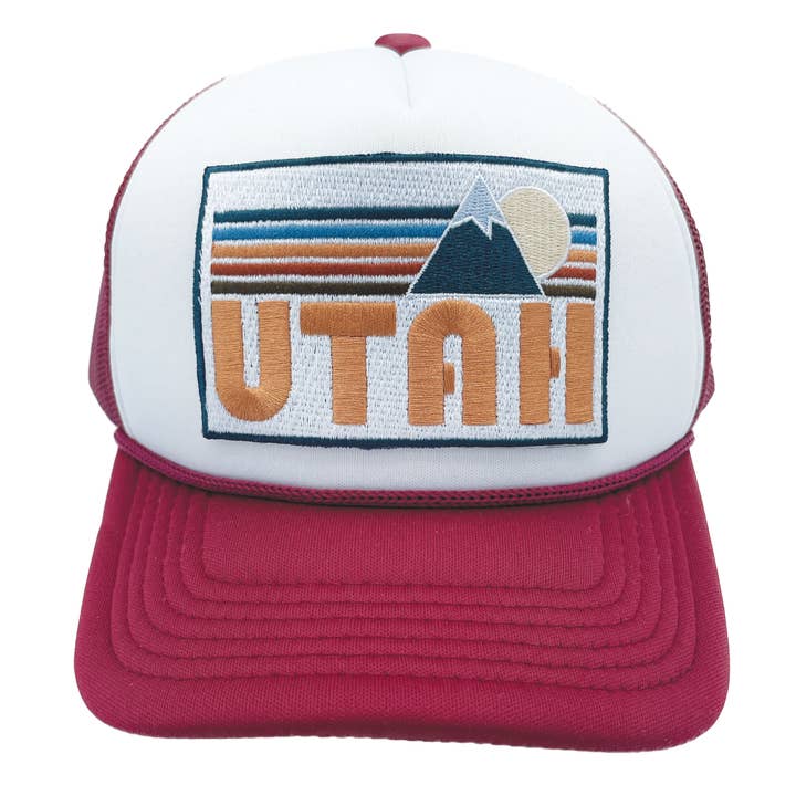 Hey Mountains - Wholesale Kids Hat - Kids - Kids Utah Trucker Hat - Retro Mountain