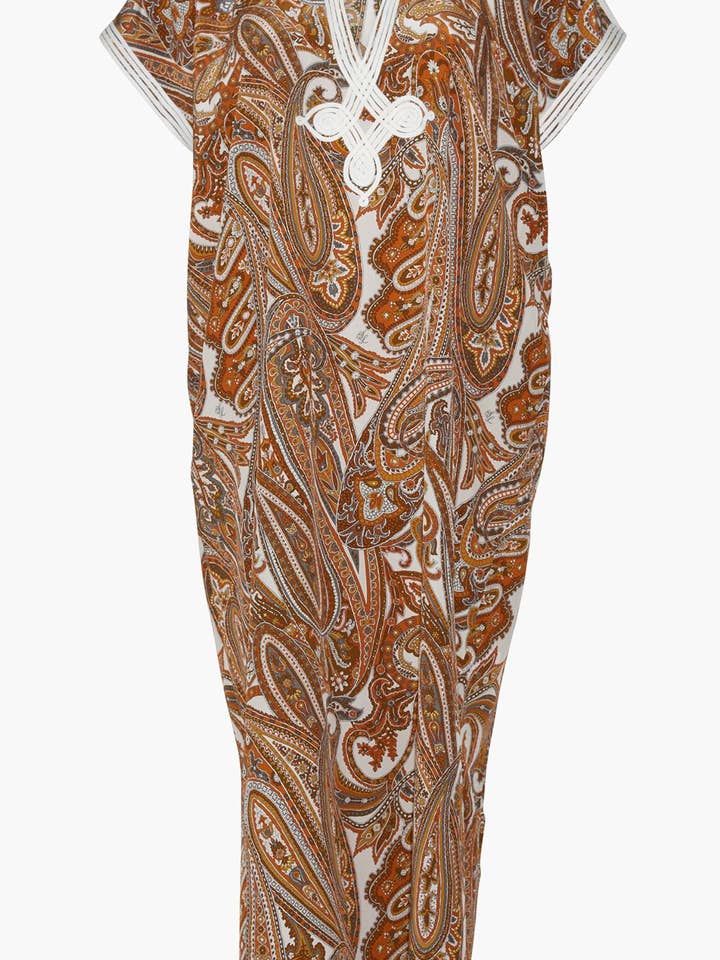 Kaftan en soie Nur | Paisley pour la vente par Nieves Lavi