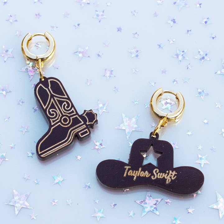 Cowboy Like Me Taylor Swift Eras Tour Earrings for wholesale by Sunshine Studio