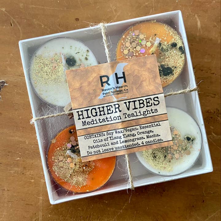Raven’s Hearth - Wholesale Tea light candles - Higher Vibes Tea Light Candles | Green Tea and Lemongrass3