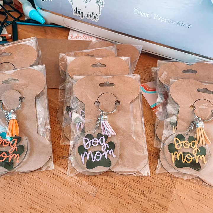 Dog Mom keychains for wholesale by ambersdigitaldesigns