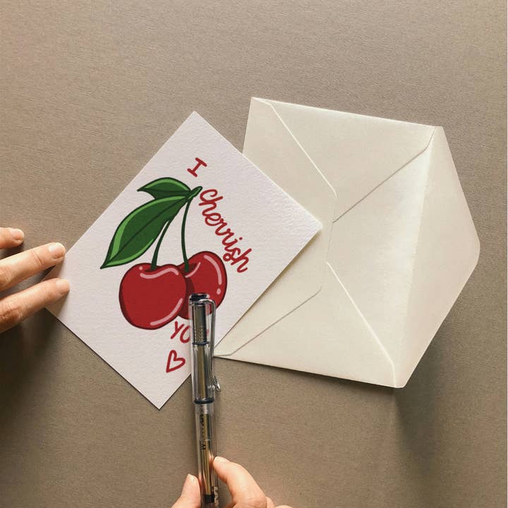Double Take Creative Studio - Wholesale Love Card - I Cherrish You Greeting Card