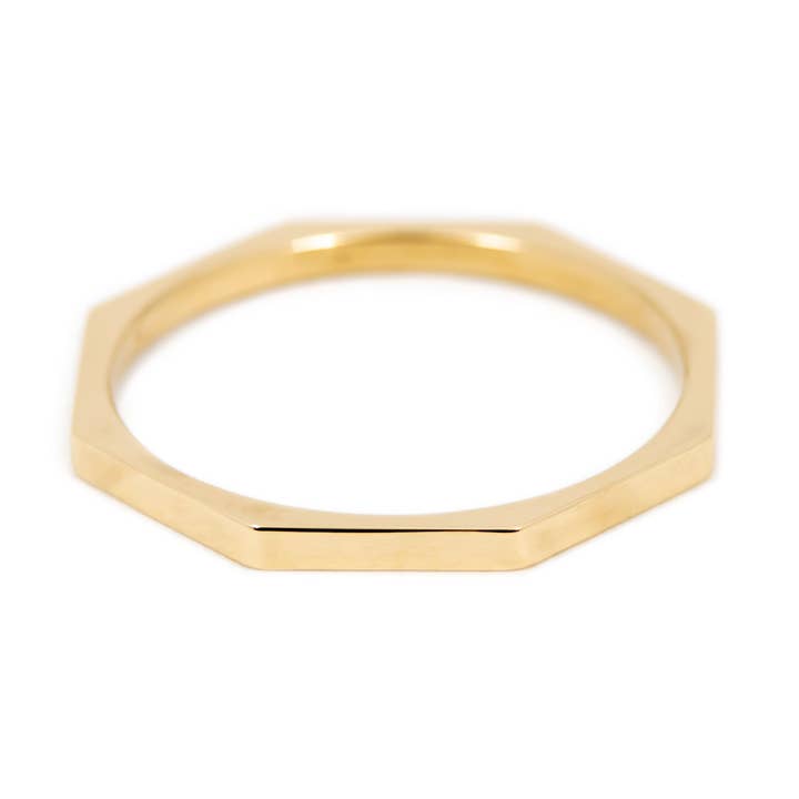 Octagon Ring Skinny - 14k yellow gold for wholesale by Futaba Hayashi