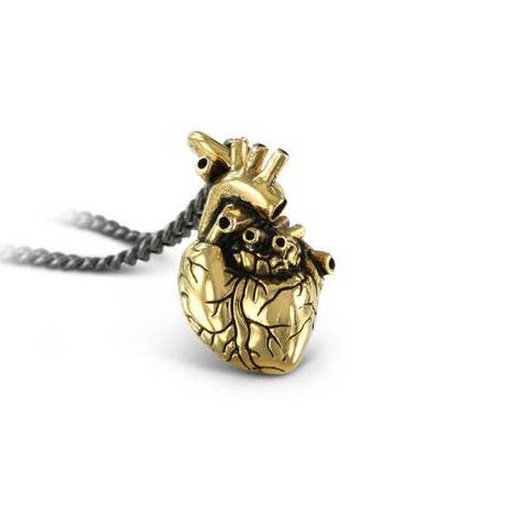 Pequeño collar de corazón anatómico - Oro para venta al por mayor de Lost Apostle