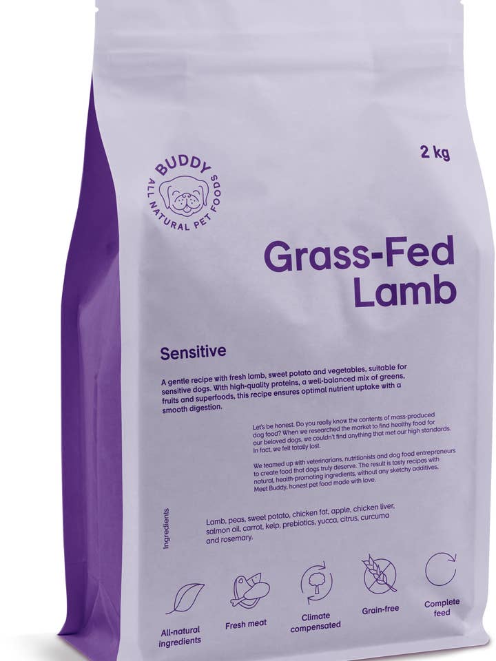 Ração Seca Natural para Cães Buddy Borrego Alimentado a Pasto 2 kg por atacado de Finest Petfoods