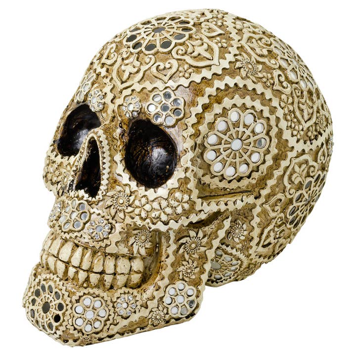 Febland - Wholesale Sculpture - Striking Jewelled Gothic Skull Sculpture Home Decor5