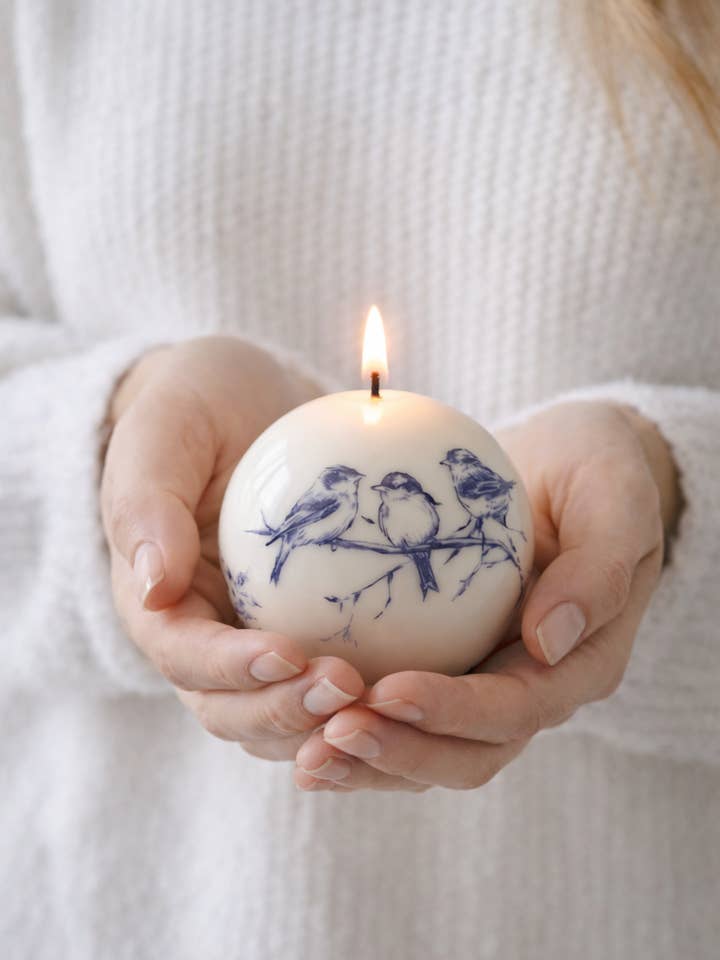 Glossy Soy Wax Sphere Candle - Unique Patterned Home Decor for wholesale by MO moment