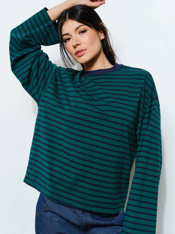 HASLEY STRIPED TOP - Casual, Effortless, Basic for wholesale by Pretty Garbage