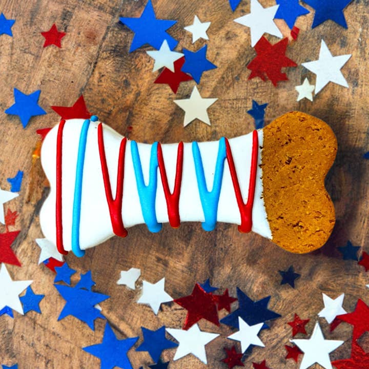 Dipped Peanut Butter Bones | 'Merica | Dog Treats for wholesale by fetch! Dog Treats