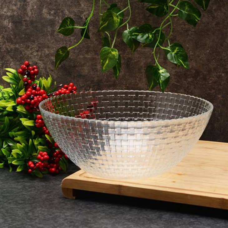 Pasabahce Large Clear Mixing Bowl for Kitchen, All-Purpose Round Salad Bowl,  Glass Serving Bowl, Baking Bowl, 102 oz 