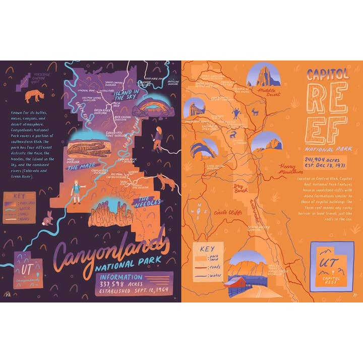 Gibbs Smith - Wholesale Travel - National Parks Maps: Illustrated Maps of 62 National Parks2