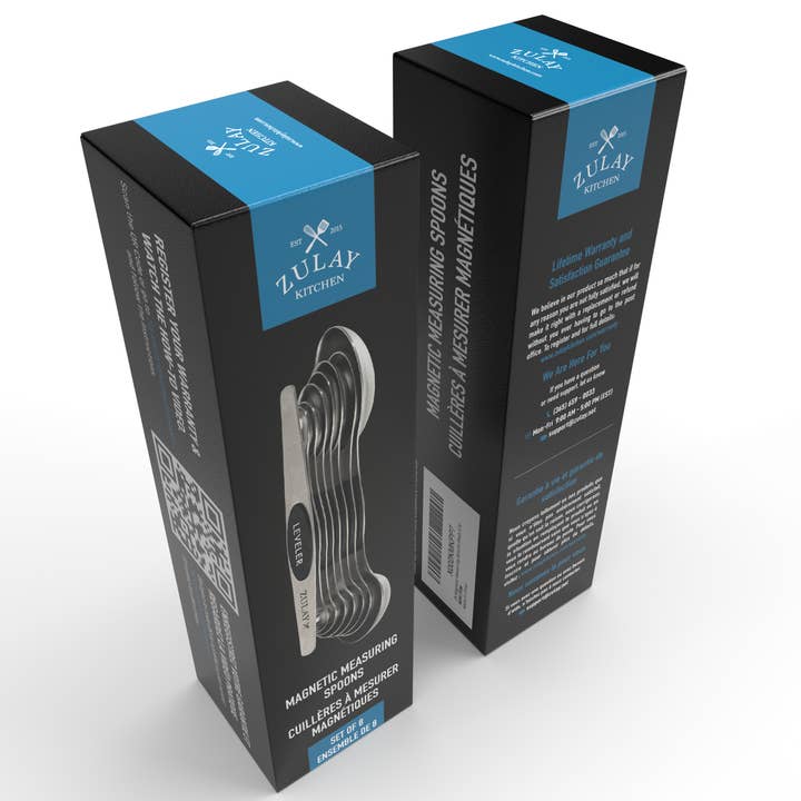 Zulay Kitchen - Wholesale Measuring spoon - Premium Stainless Steel Magnetic Measuring Spoons - 8 Pc Set1