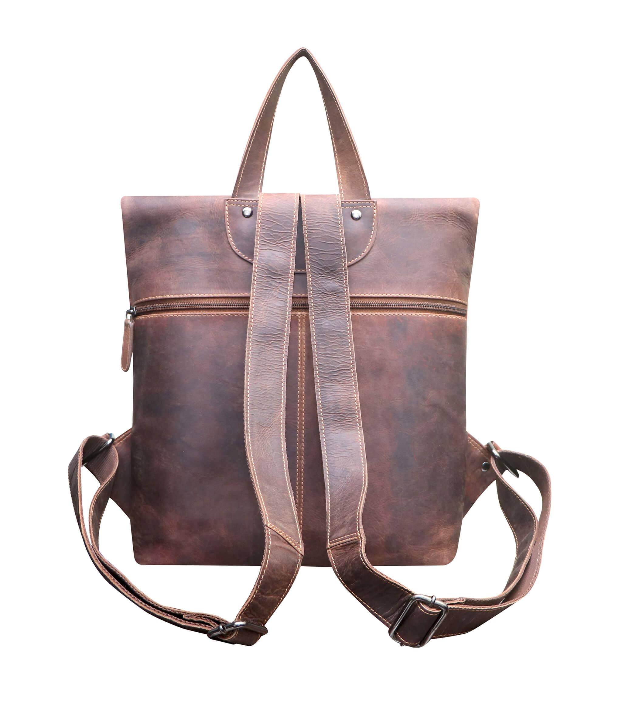 Greenwood - Wholesale Backpack - Women's - Sandy Small Rucksack with Rolltop Leather Rucksack Modern Women11