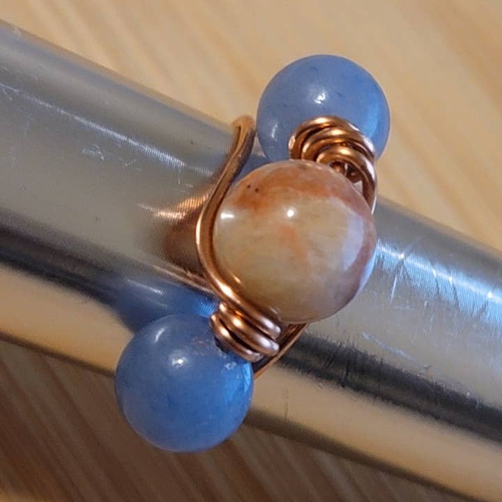 Handmade Copper Wire Wrapped Gemstone Rings – Multiple Sizes Available for wholesale by Bead And Beam