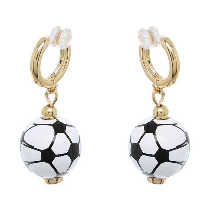 SP Sophia Collection - Vente Boucles d'oreilles pendantes - Mini-créoles à breloques en forme de ballon de football0