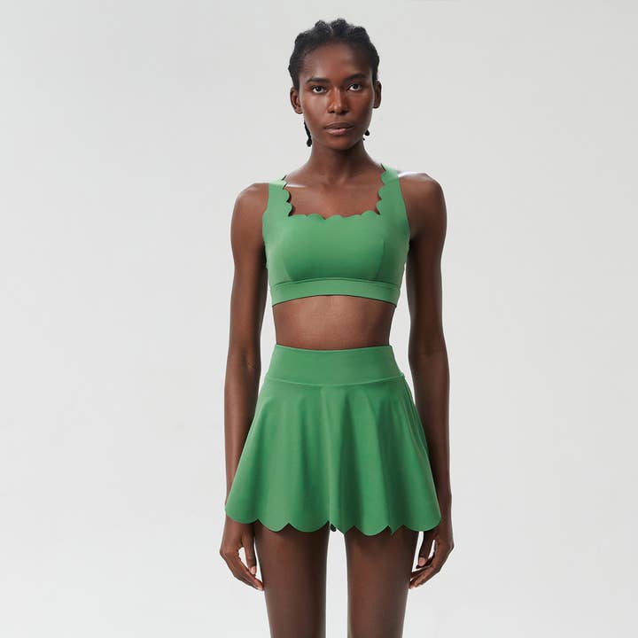 Sodalemon - Wholesale Activewear Set - Women's - Women Seamless Quick-Dry Set Strappy Bra & A-Line Skirt6