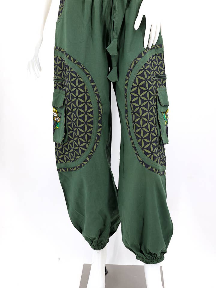 Himalaya Handmade - Wholesale Pants - Women's - Cotton Hippie Handmade Harem Mushroom Embroidered Bohemian Pants2