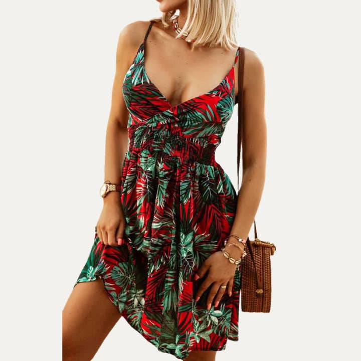 The Moment Collection - Vente Robe – femme - Mini-robe sans manches en surplice imprimée active et chic2