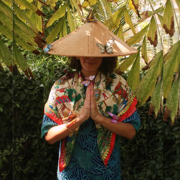 SOIE-MEME – Großhandel Schal – Damen – Makasih, orange Seidenschal3