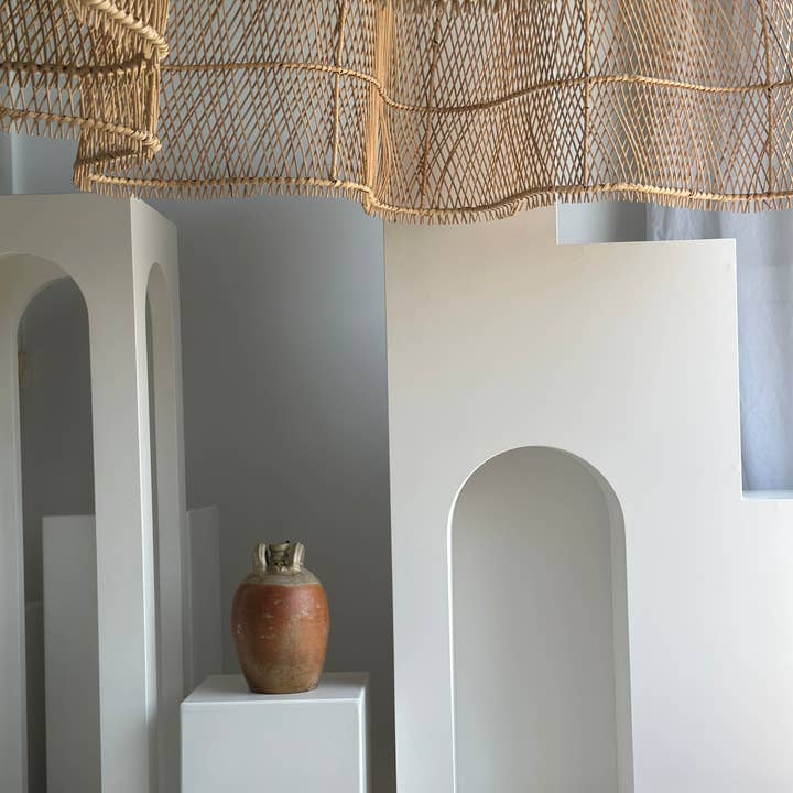 Office Objets - Wholesale Chandelier/Hanging Light - Immense rattan suspension in the shape of a flower, tulip, corolla H:1m; D:1m50128