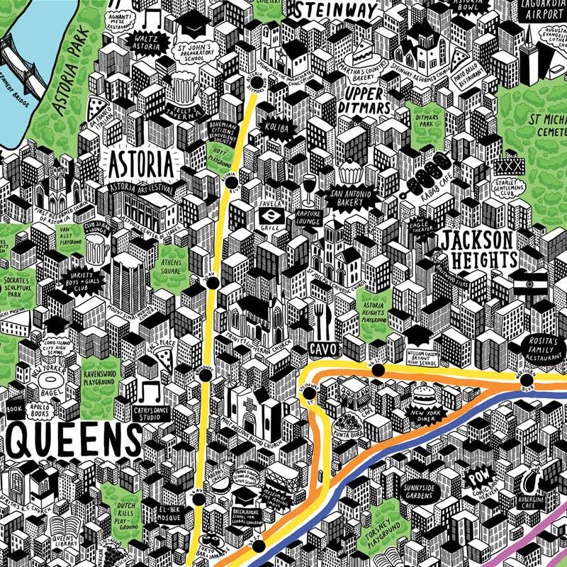 Evermade - Wholesale Art Print - Hand Drawn Map of New York Art Print5