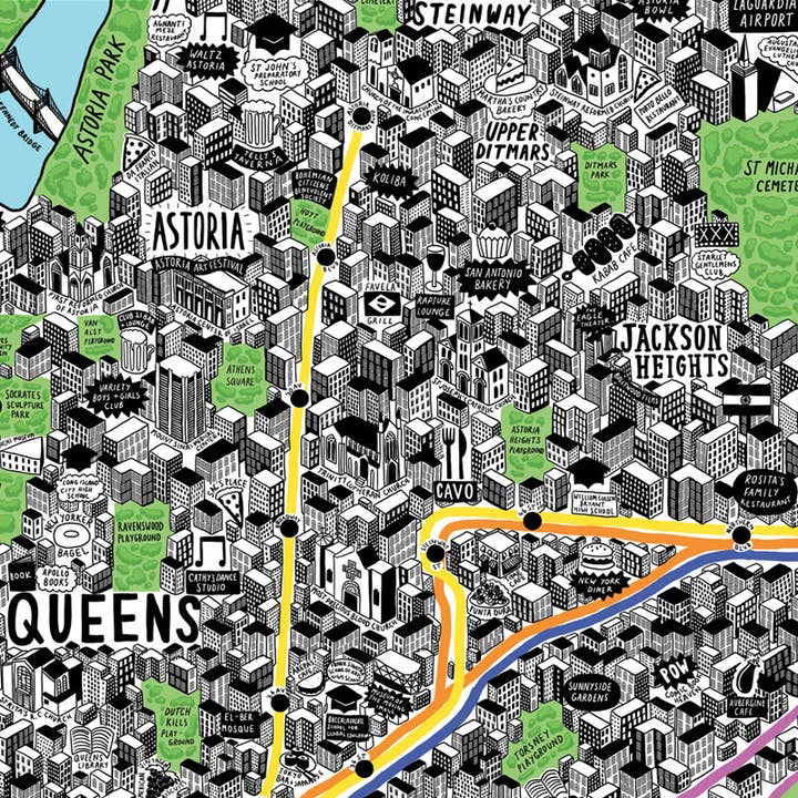 Evermade - Wholesale Art Print - Hand Drawn Map of New York Art Print5