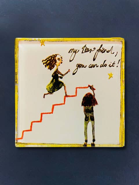 Ce la puoi fare! magnete in vetro per la vendita all'ingrosso da parte di CARNEOL GLASS