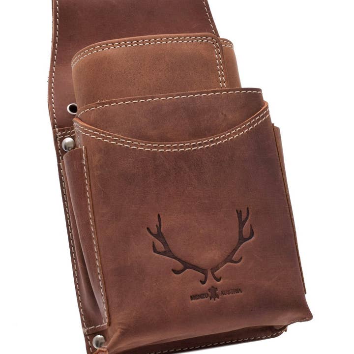 Menzo 937 Professional Waiter Set Buffalo Leather Double Stitch/Deer Delta Brown for wholesale by Menzo