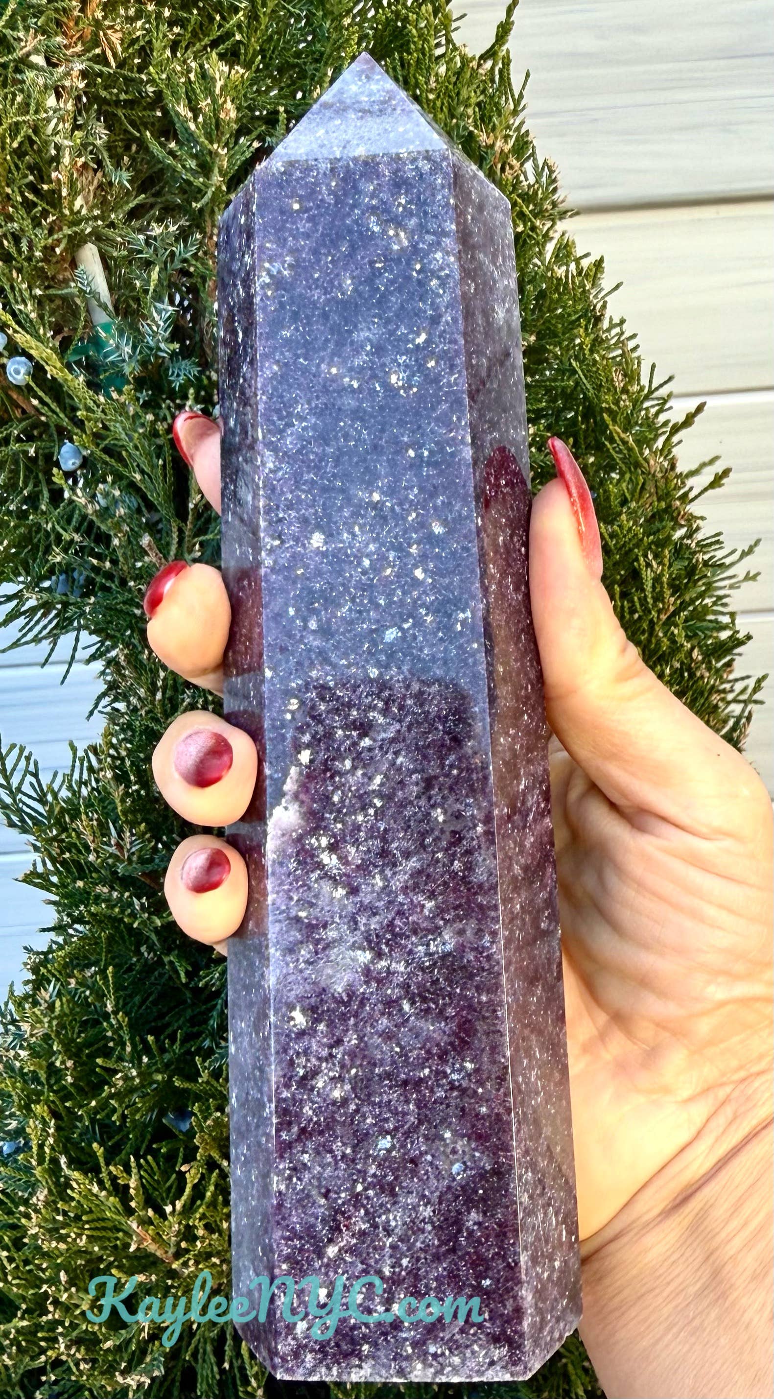 KayleeNYC - Wholesale Spiritual Stone/Crystal - 3 pcs large Natural Lepidolite Obelisk Tower Point4
