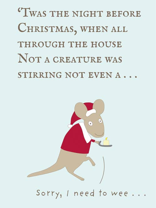Funny Christmas card - Not a creature was stirring for wholesale by Comedy Card Company