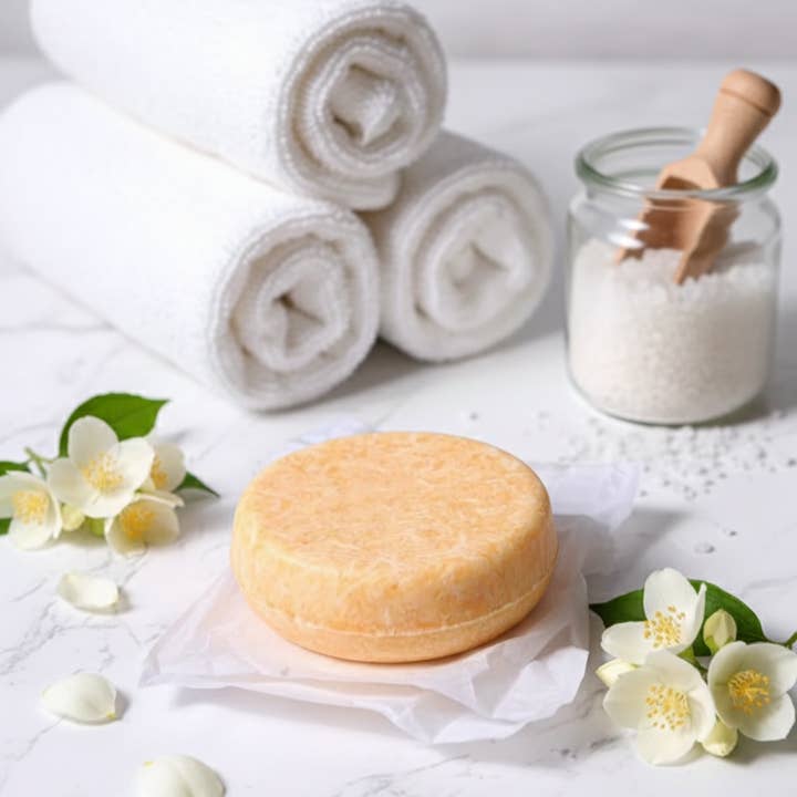 Vegan Jasmine Hair Growth Shampoo Bar | Natural Gloss & Glow for wholesale by SOAPY Bath and Body Products