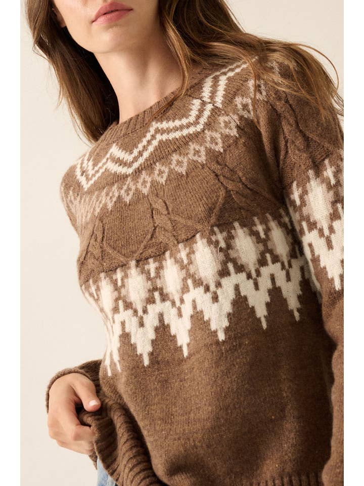 Promesa USA - Wholesale Knit Sweater - Women's - Alpine Knit Raglan-Sleeve Sweater