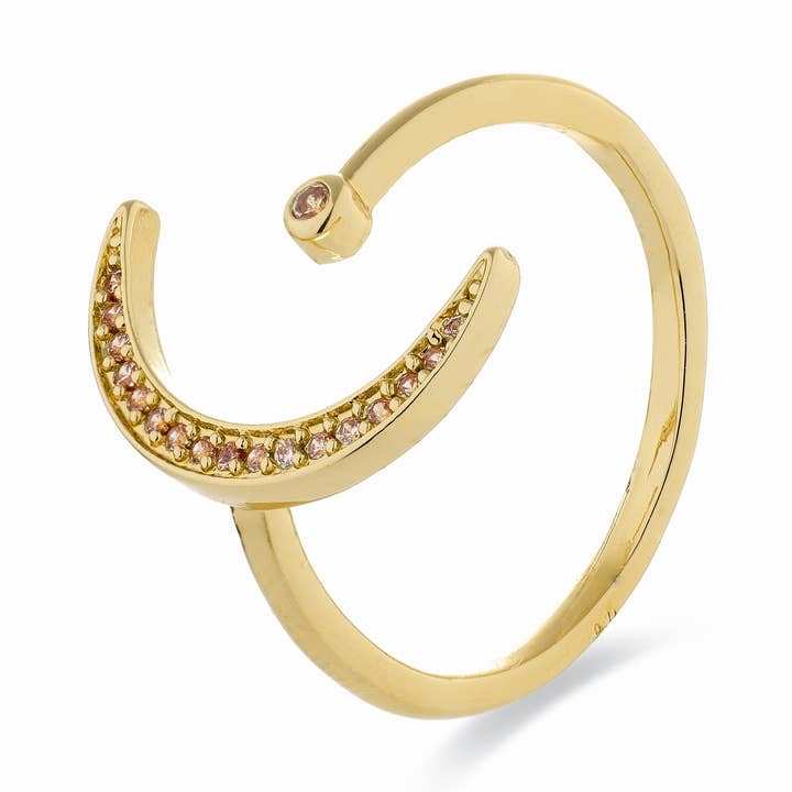 Anello Luxenter con Zirconia Brillante placcato in oro giallo 18K - Sib per la vendita all'ingrosso da parte di Luxenter