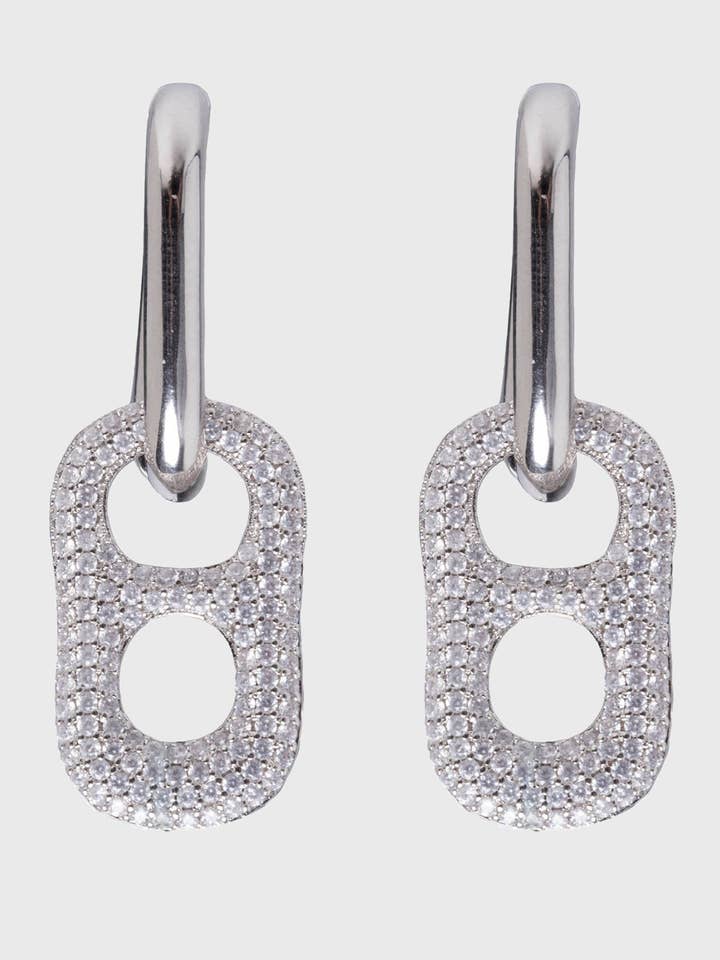 Dolce far Niente - Zirkonia-creolen met hanger, zilver voor wholesale door Filippa Firenze